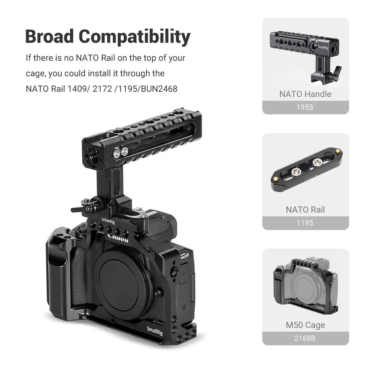 SmallRig DSLR Camera Top handle grip Camcorder Stabilizing NATO Handle Quick Release for A6500 for BMPCC 4K 6K Cage 1955