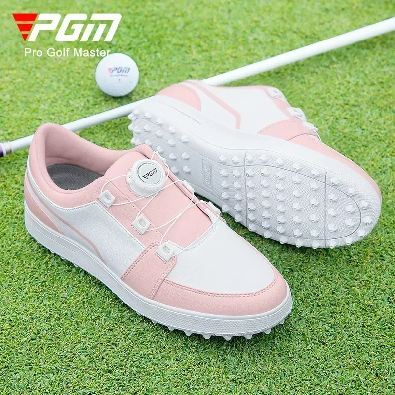 2027PGM Golf Shoes Women's Waterproof Knob Sports Shoes Comfortable Anti Slip Board Shoes Casual Manufacturer Direct Sales