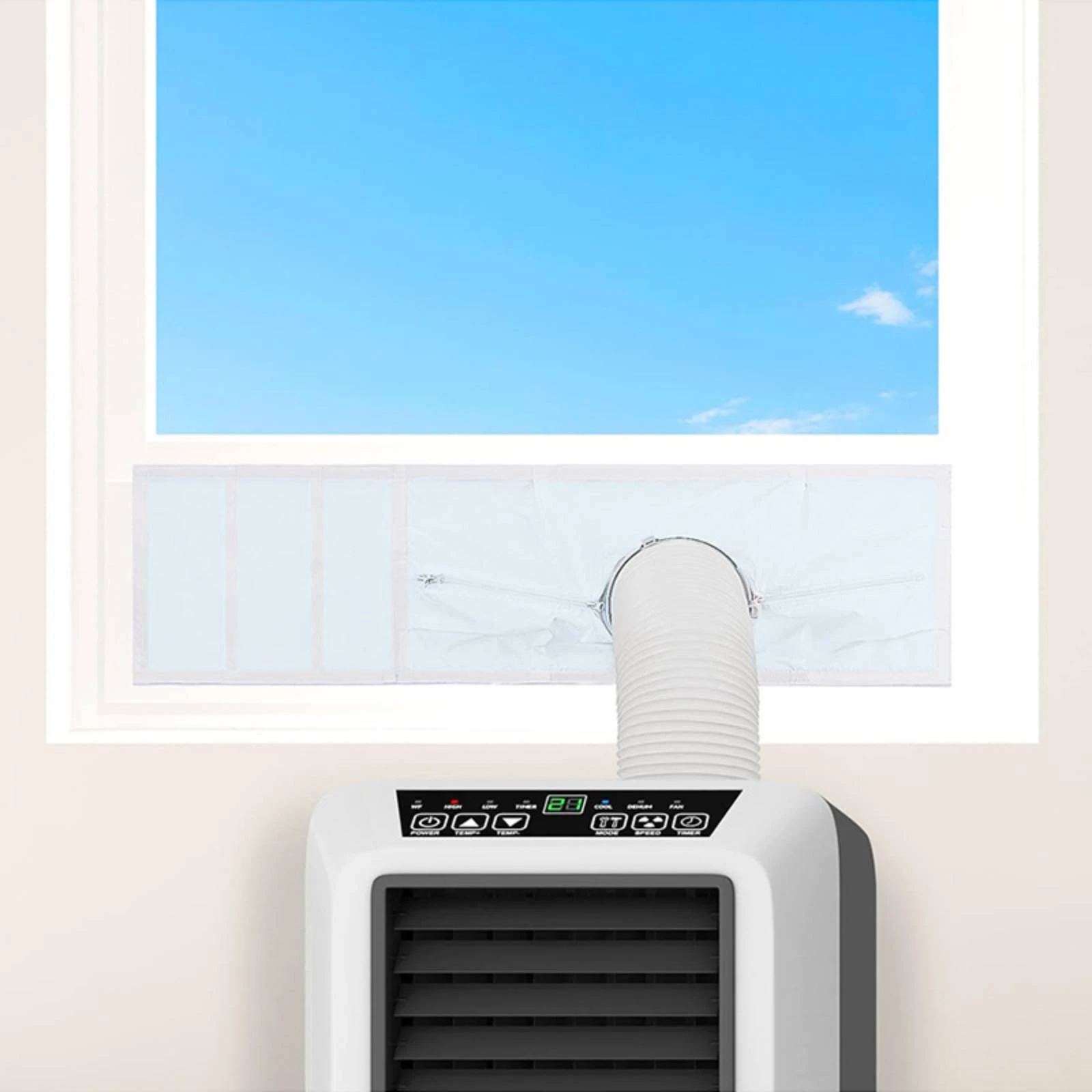 Air Conditioner Window Seal with Zipper Zippered Window Seal Kit with Zipper Rectangular Easy-to-Install