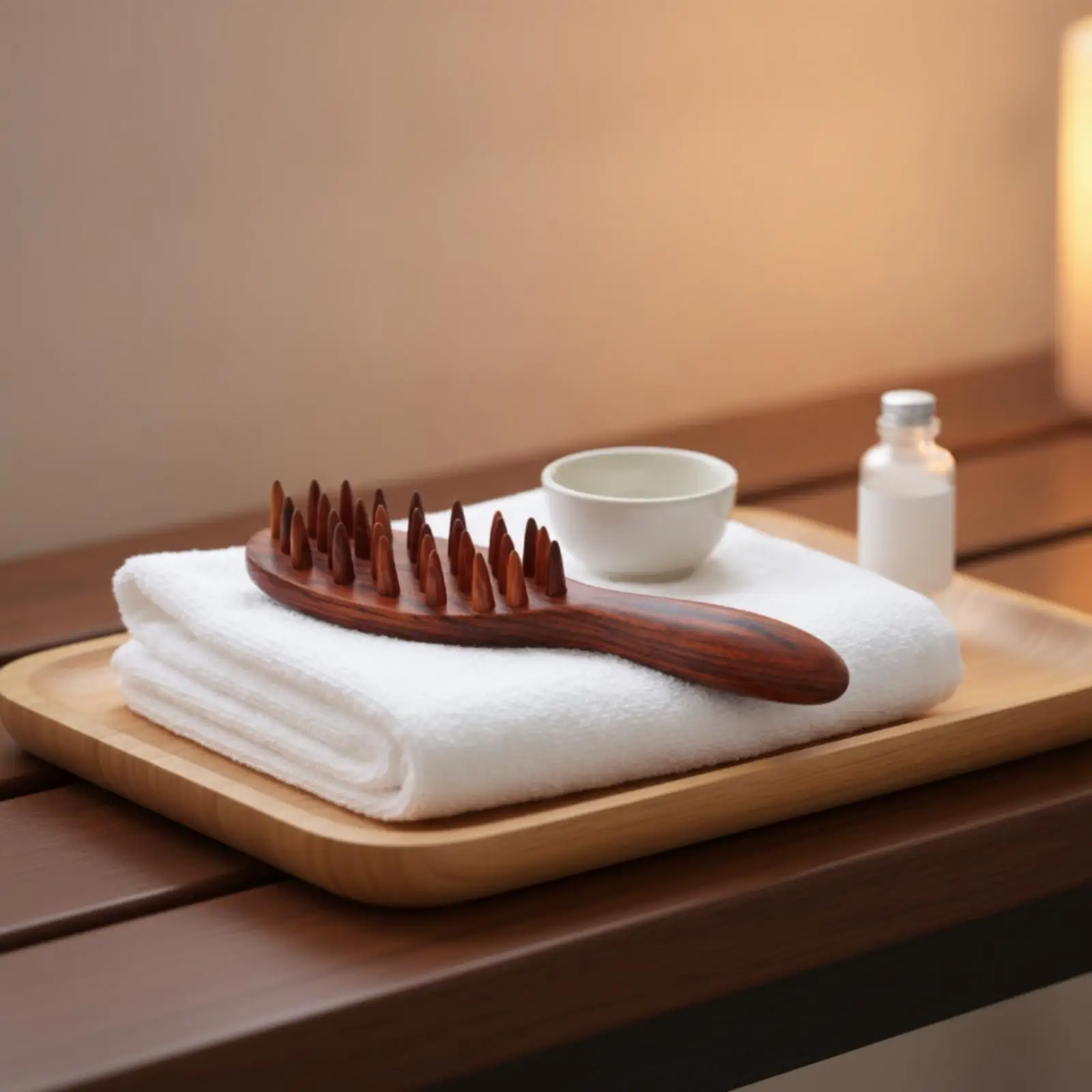Scalp Massage Comb Wide-Tooth Wooden Scalp with Handle Anti Rosewood Massage Comb for Home, Travel