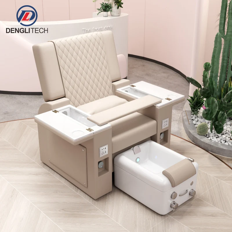 New design electric pedicure chair ceramic basin massage recliner with light function pedicure massage sofa chair for nail salon