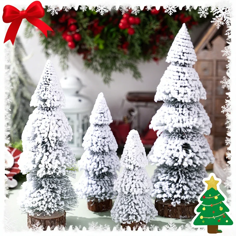 

Cedar Mini Christmas Tree Small Green Artificial Desktop Ornament Xmas Navidad Decoration For Home Party Festive Decor 2025 New