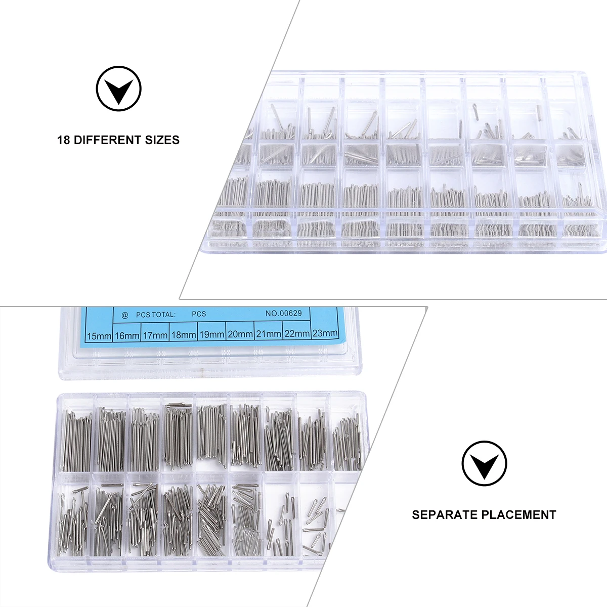 

360 Pcs Hairpin Lugs Watch Band Repair Tool Spring Bar Link Cotter Tools Silver Bars Kit