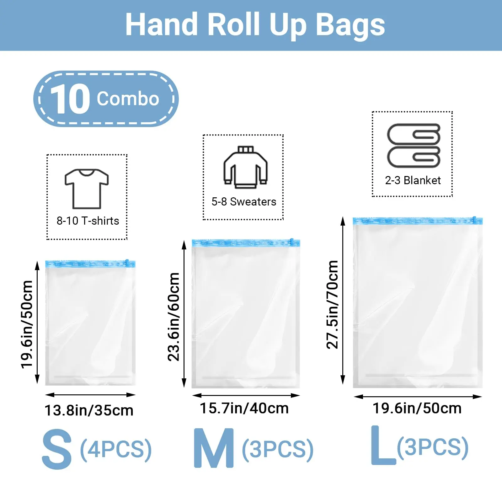 Vacuum Storage Bag Compression Bags for Travel Camping Cruise Essentials Luggage Packing Closet Organizer Seal Bags for Clothing