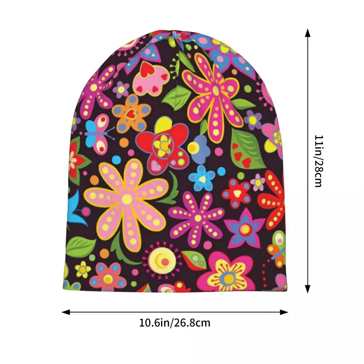 Flower Power Beanie Hats Hippie Floral Petals Bonnet Hats Men Women Hip Hop Hippie Skullies Beanies Winter Thermal Elastic Caps