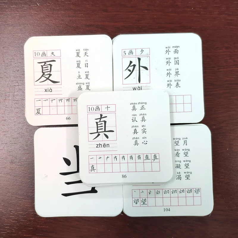 108PCS/set Learning Chinese Words Language  Cards Kids Baby Learning Card Memory Game Educational Toy Card for Children