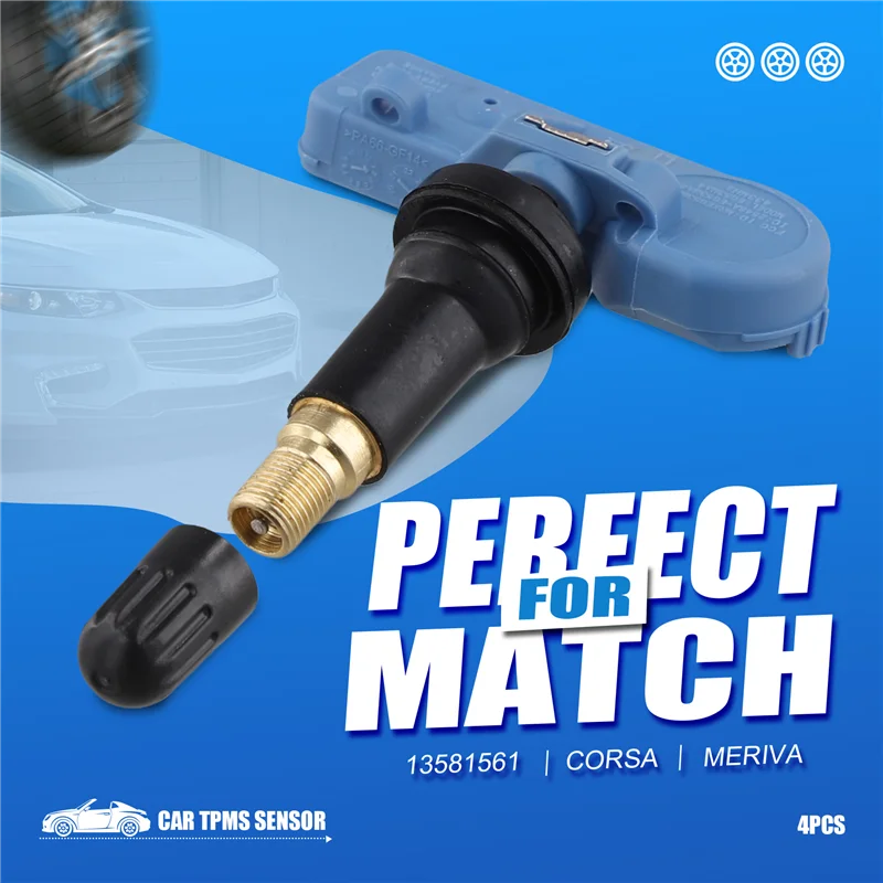 

AB96-4Pcs Car TPMS Sensor 13581561 For Malibu Opel Vauxhall Corsa Tire Pressure Sensor Monitoring System