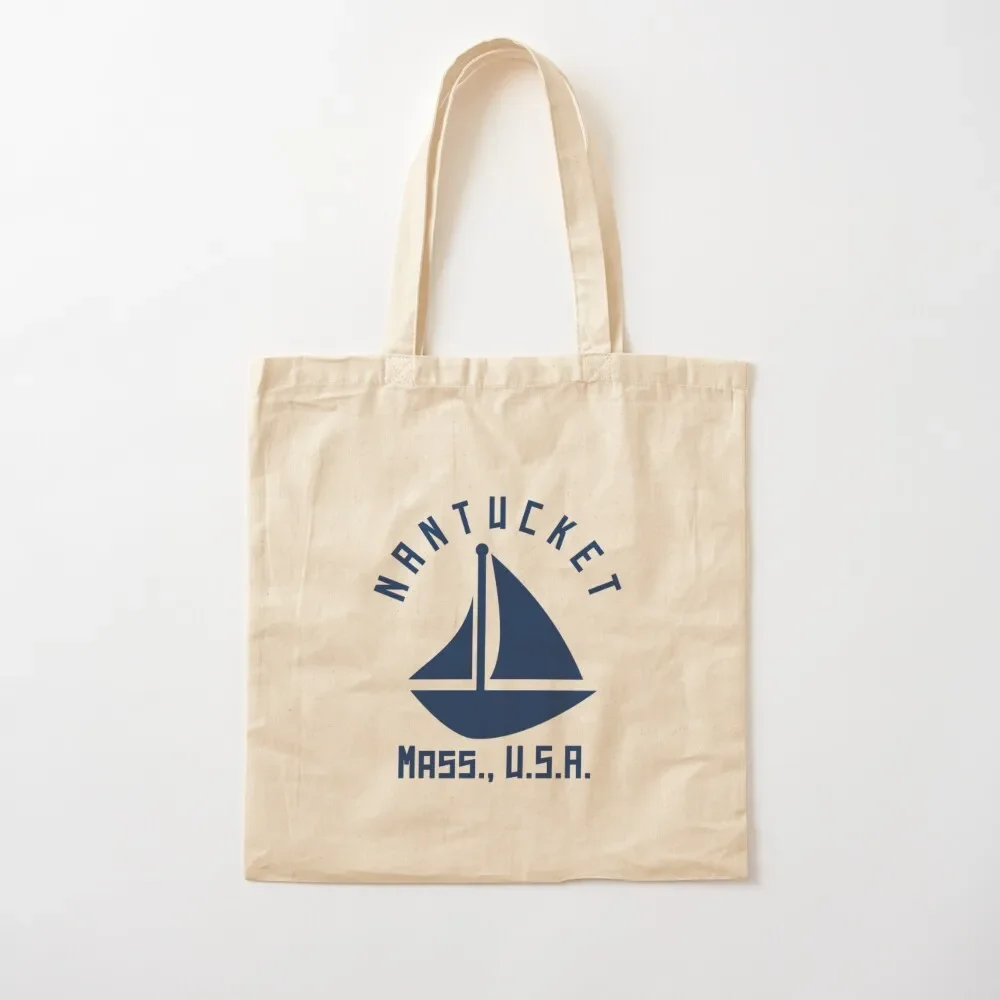 

Nantucket Massachusetts Sailing Boating - Navy Blue Text - Abstract Minimalist Tote Bag female bag Woman shopper bag