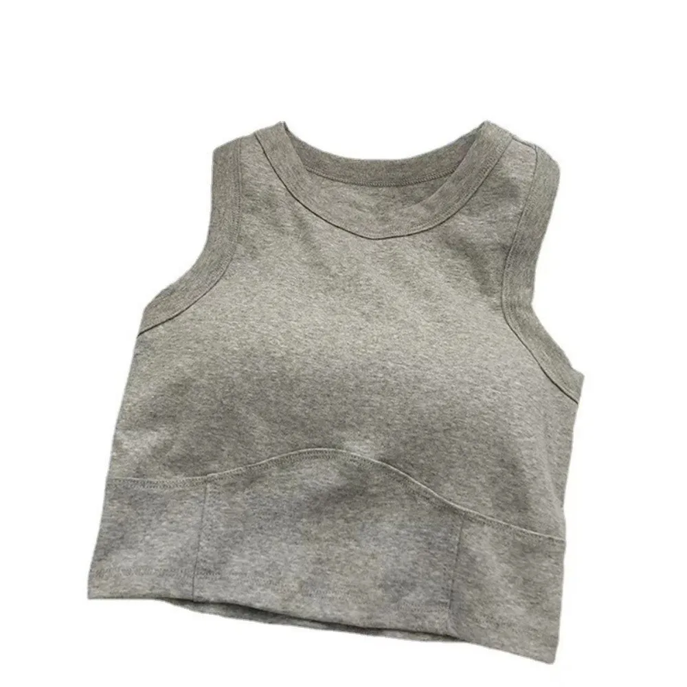 Casual Breathable Bra Vest Black White with Pad Bra Crop Top Bra U-shaped Top Sleeveless Top Summer