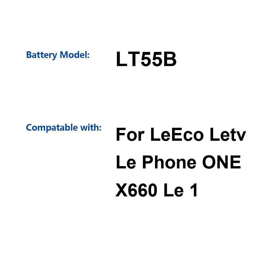 

Mobile Phone Battery LT55B Lightweight 3000Mah For Leeco Letv LE One X660 1