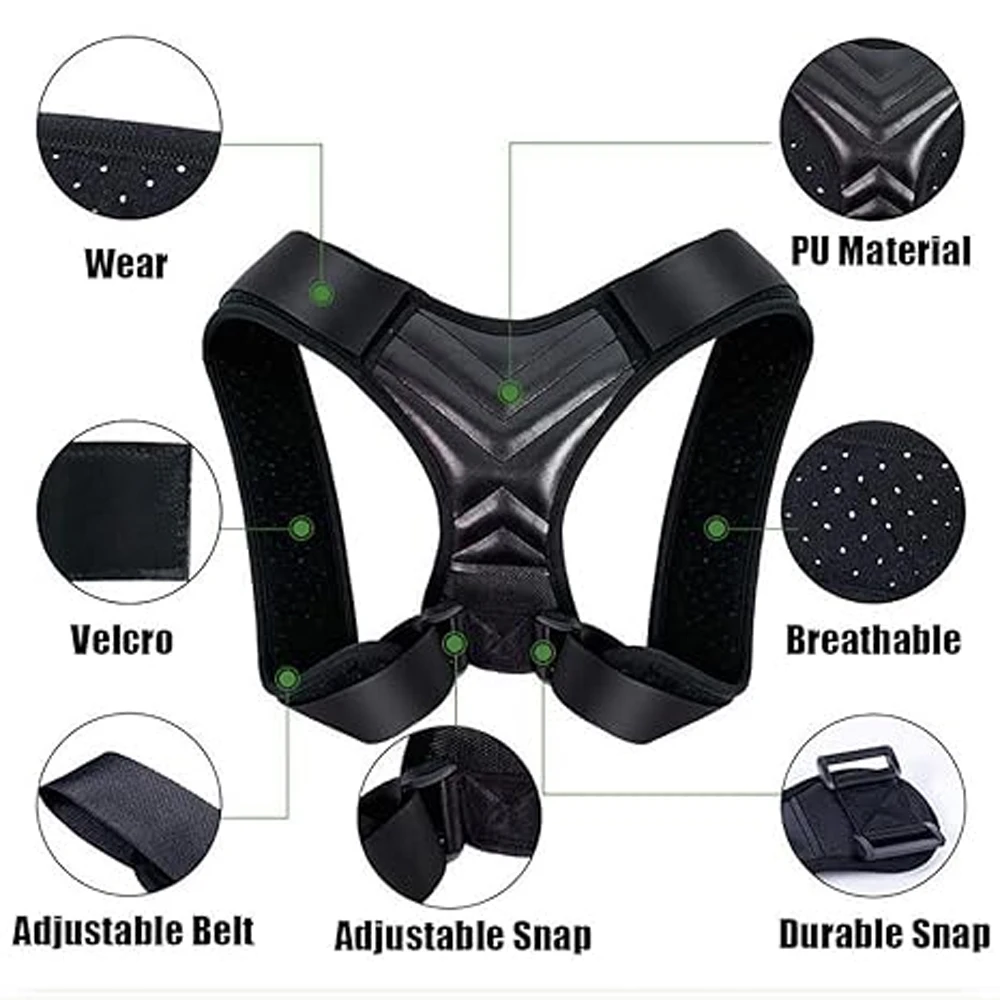 RGGMQQ Adjustable Posture Corrector for Men & Women, Comfortable Shoulder Brace Support for Neck, Back & Shoulder Pain Relief