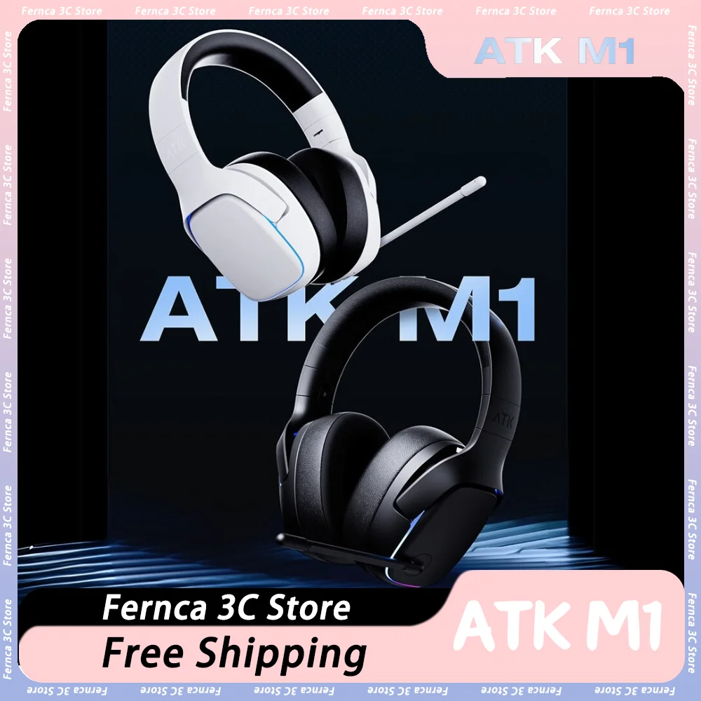 ATK M1 SE Headphone 13ms Speed 3 Mode Wireless Bluetooth 2.4G Headset Delay ENC Noise Reduction Earphone Custom PC Office Gift