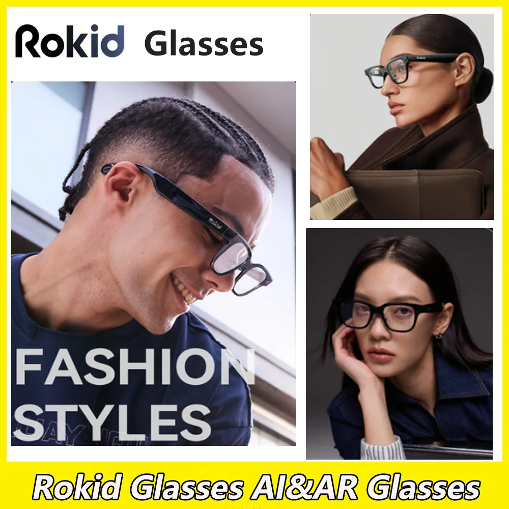 

Очки Rokid, умные очки с искусственным интеллектом, 89 языков, прямой перевод, двойной дисплей, 12-мегапиксельная камера, ультралегкие умные очки