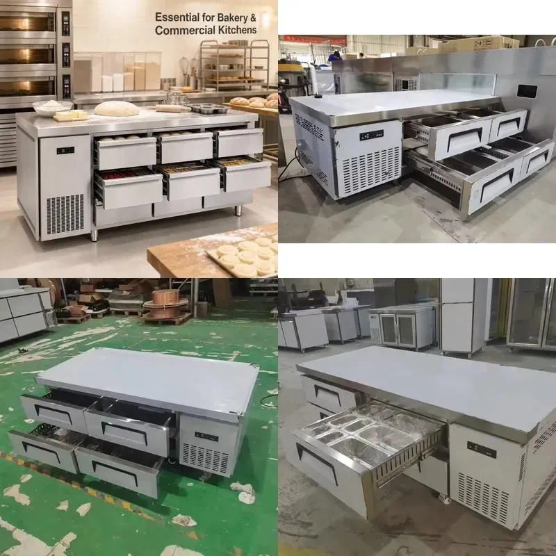 for Stainless steel workbench salad bar refrigerator sandwich preparation table refrigeration commercial equipment