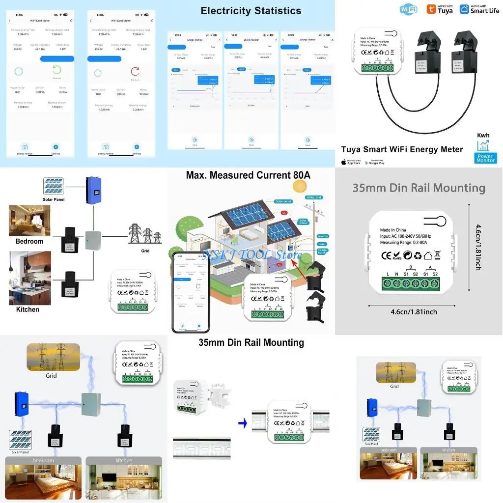 

L8RC 2 Channel Homes Power monitors Electricity Statistics Monitoring Device Enduring
