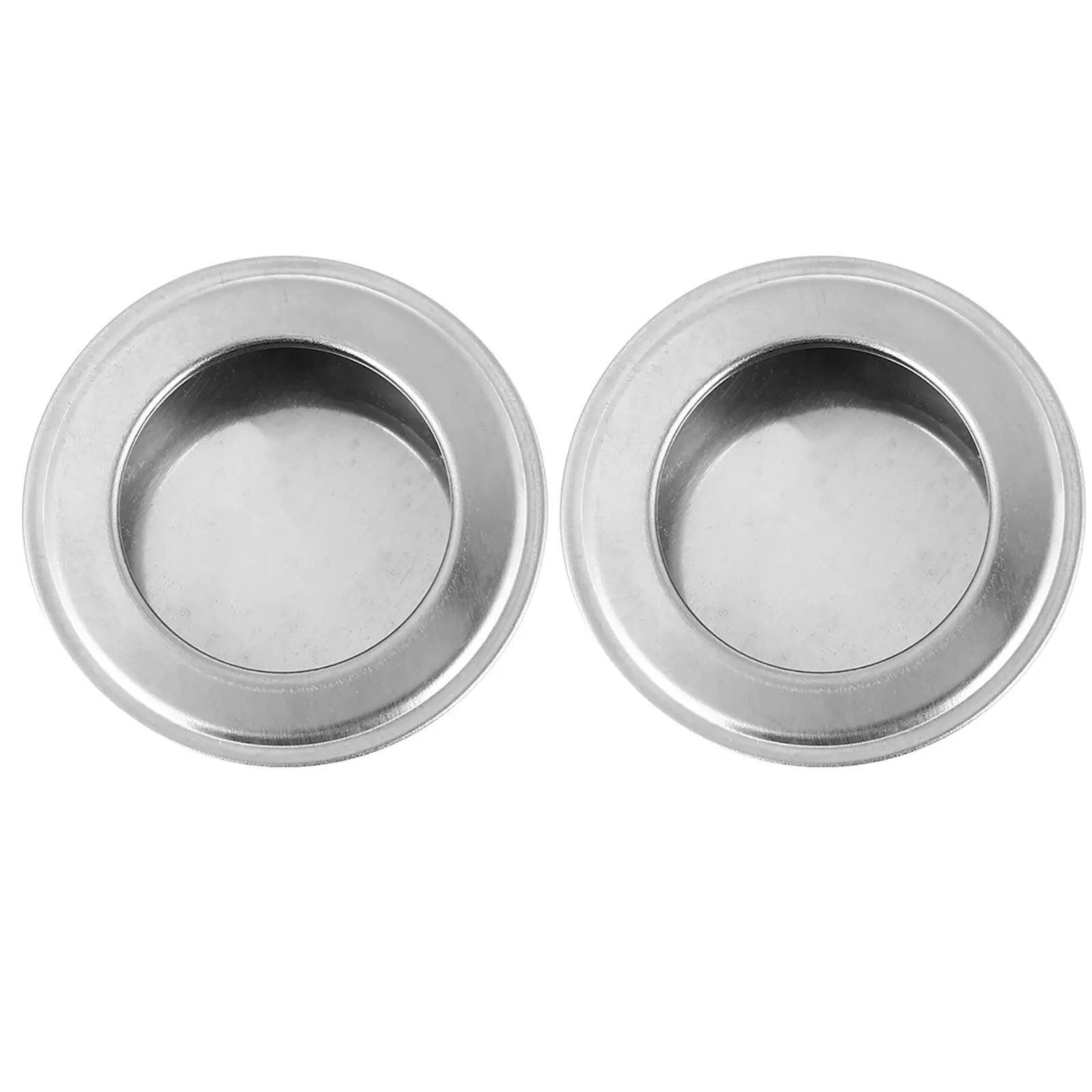 2 Buah Pegangan Baja Tahan Karat Tahan Lama Pegangan Pintu Bulat untuk Lemari Laci Perak Dipoles Tanpa Serpihan Mudah Dipasang Pegangan Pintu Bulat