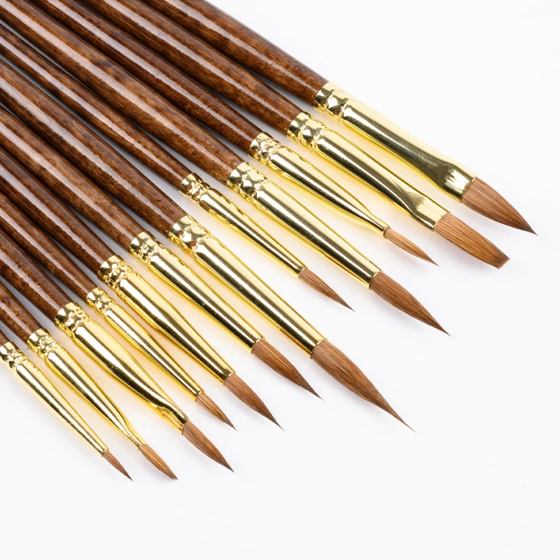 102Pcs Premium Kolinsky Sable Hair Watercolor Brushes Assorted Shapes Round Pointed Flat Liner Wash Detail Pen Set for Art Paint