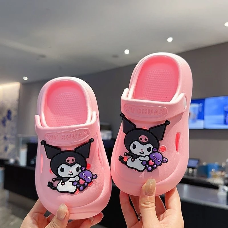 

Летние детские повседневные сандалии 2026: мультяшные туфли для девочек, мягкая подошва, нескользящие, синие, розовые