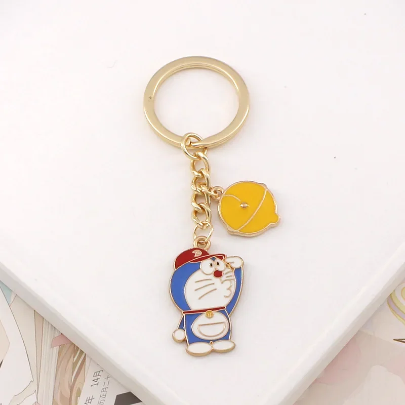 Anime Doraemon Keychain Trinket Jewelry Kawaii Car Key Chain Key Ring Cartoon Backpack Pendant Decorations Kids Birthday Gift