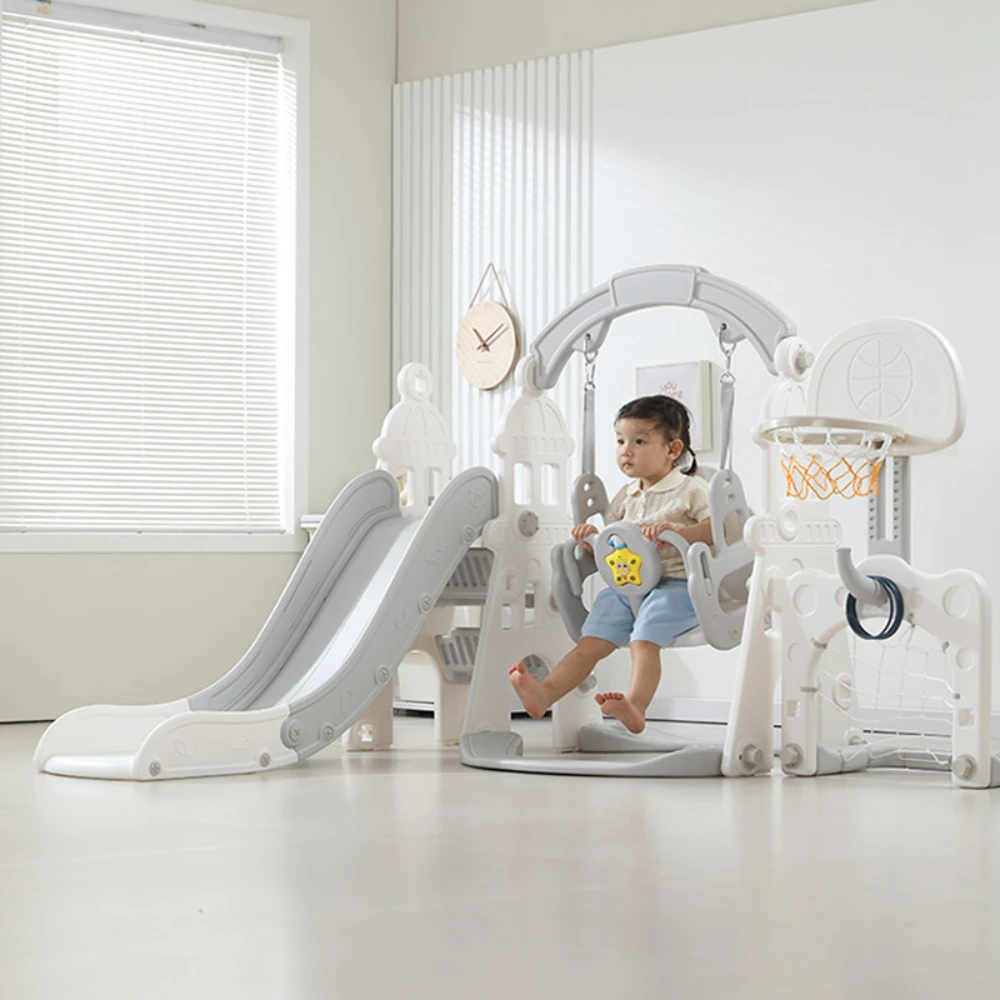 Playground Swing with Playpen and Slide Child-friendly Safety Design for Indoor Use
