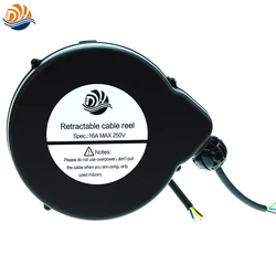 Customized Connector Small 2C/3C 10-13A Power Extension Electric Retractable Cable Reel