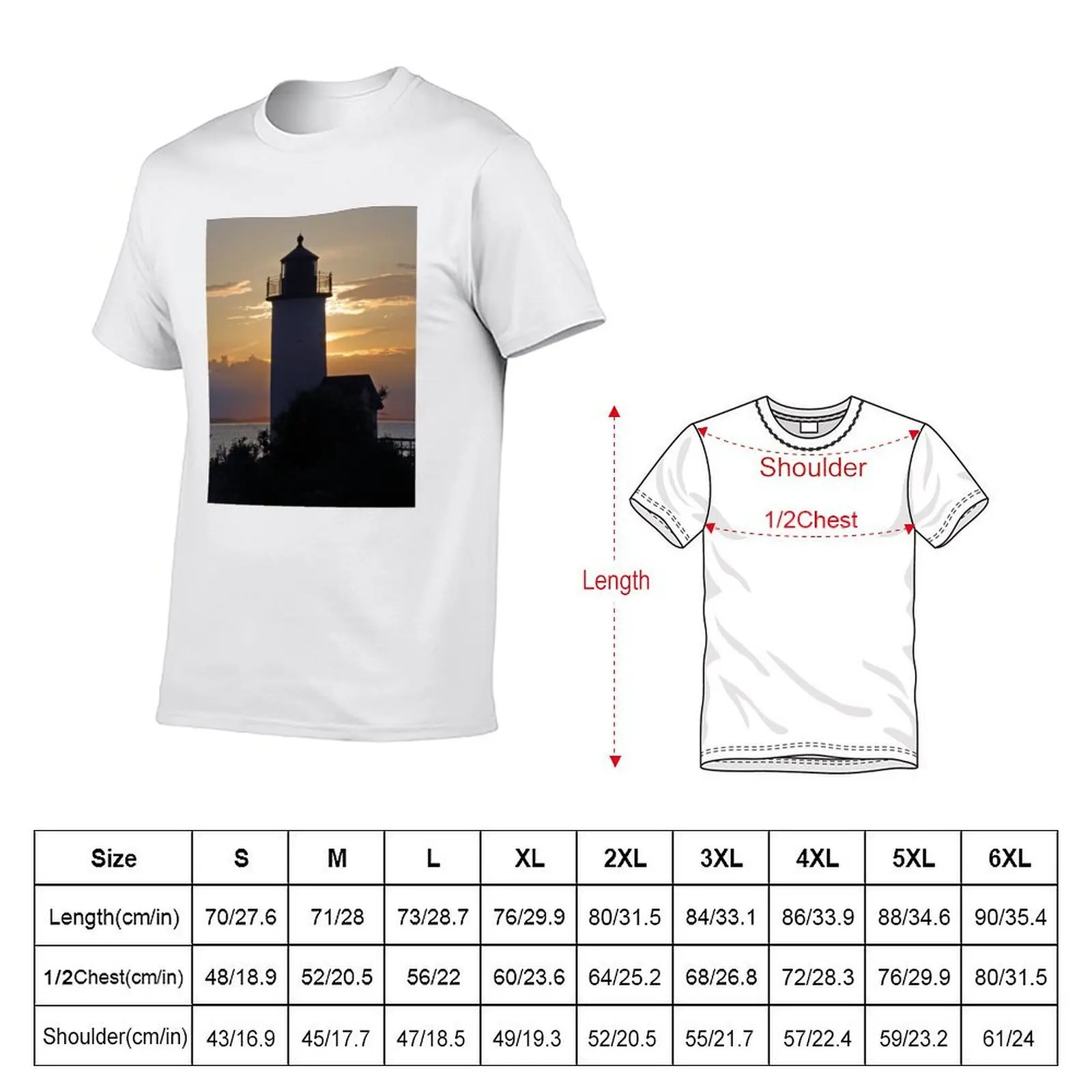 Sunset at Annisquam Lighthouse T-Shirt t shirts designer man t shirts for men casual T-Shirt