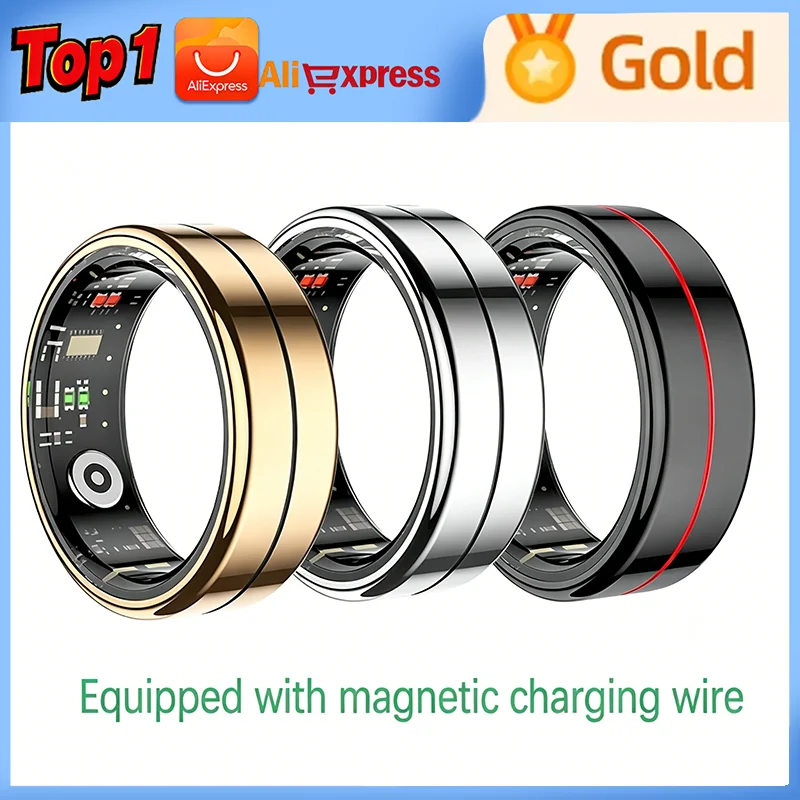 R04 Smart Ring Multifunction 5ATM Waterproof Ring Health Manager Sleep Monitor Heart Rate Blood Oxygen Monitoring For Men Women