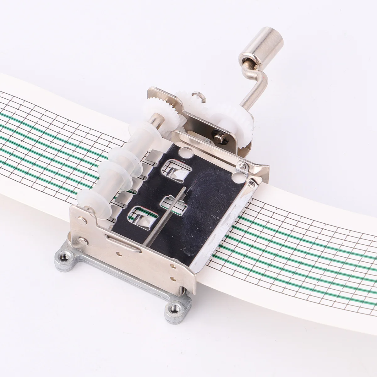

3pcs Music Box Movement 15 Note Mechanical Hand Crank Tape Player Diy Kit Silver With Blank Paper Tapes Hole Puncher For Custom