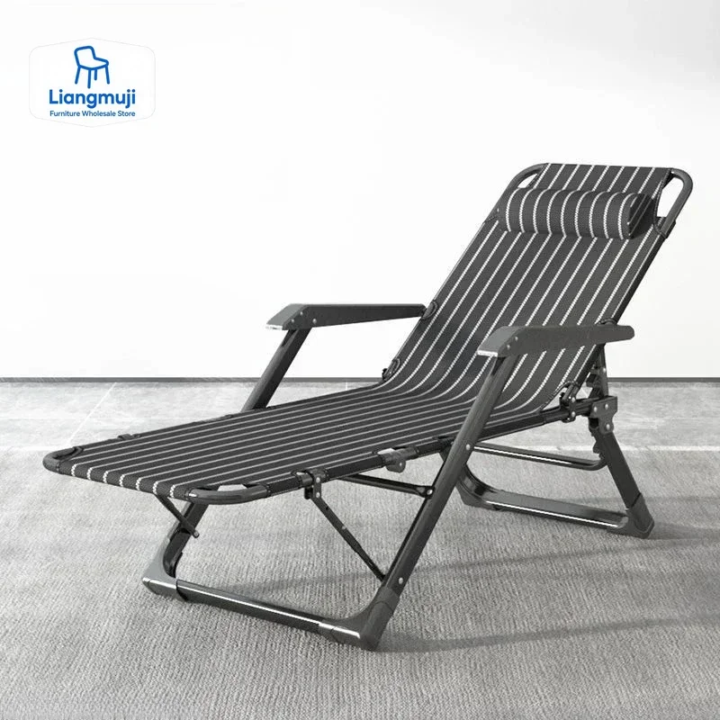 Camping Outdoor Cotton Mat Folding Bed and Chair Multifunctional Single Person Office Rest Bed Outdoor Portable Lounge Chair