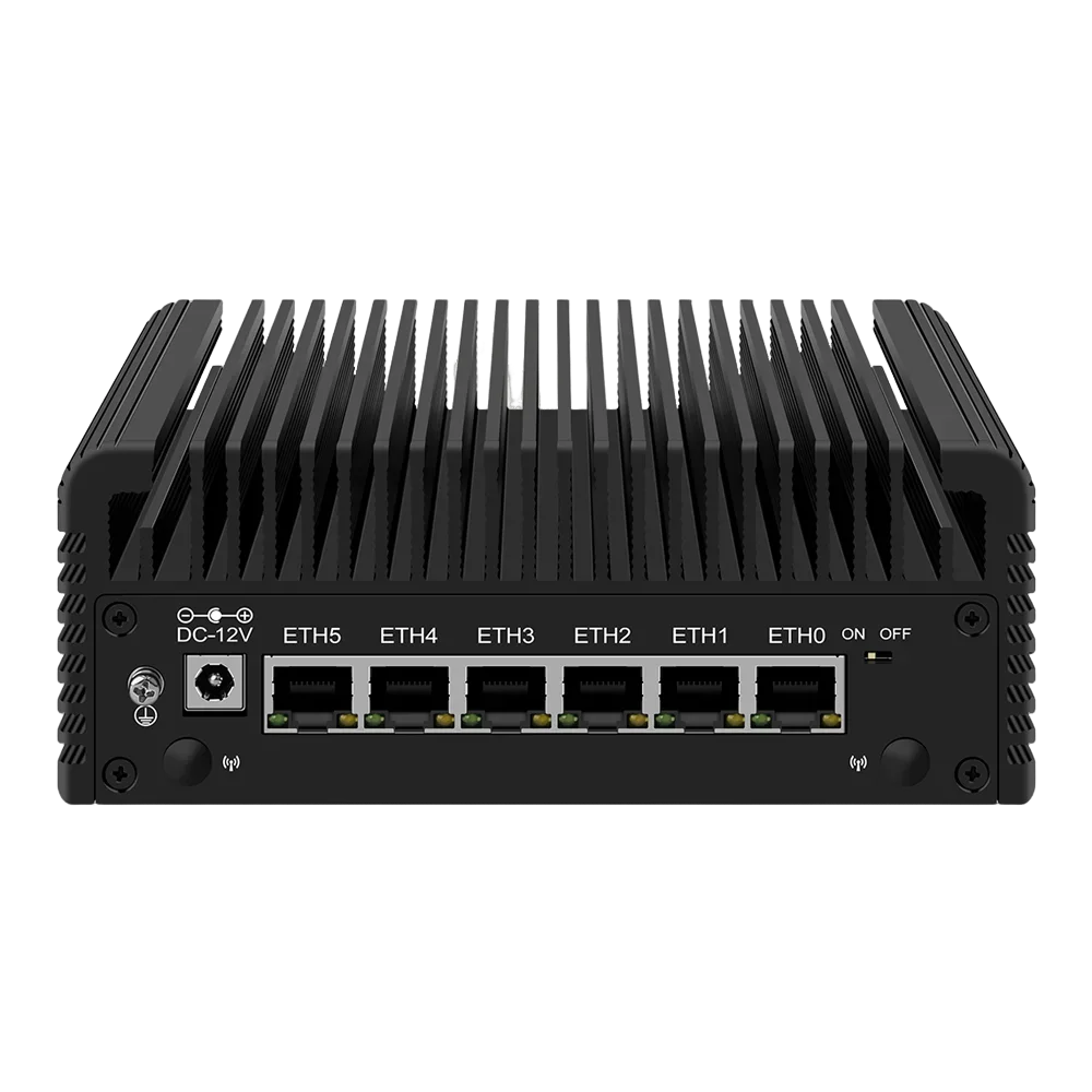 6x i226-V Firewall Router 12th Gen i3 N305 N100 Fanless Mini PC 6 LAN 2.5G DDR5 M.2 NVMe pfSense Proxmox