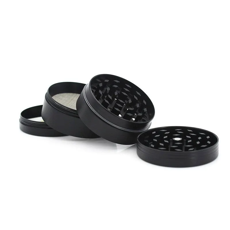 4 Layers Aluminium Herb and Spice Grinder 40mm Grinder Metal with Scraper Portable Food Mill Zinc Alloy Smooth Grinding