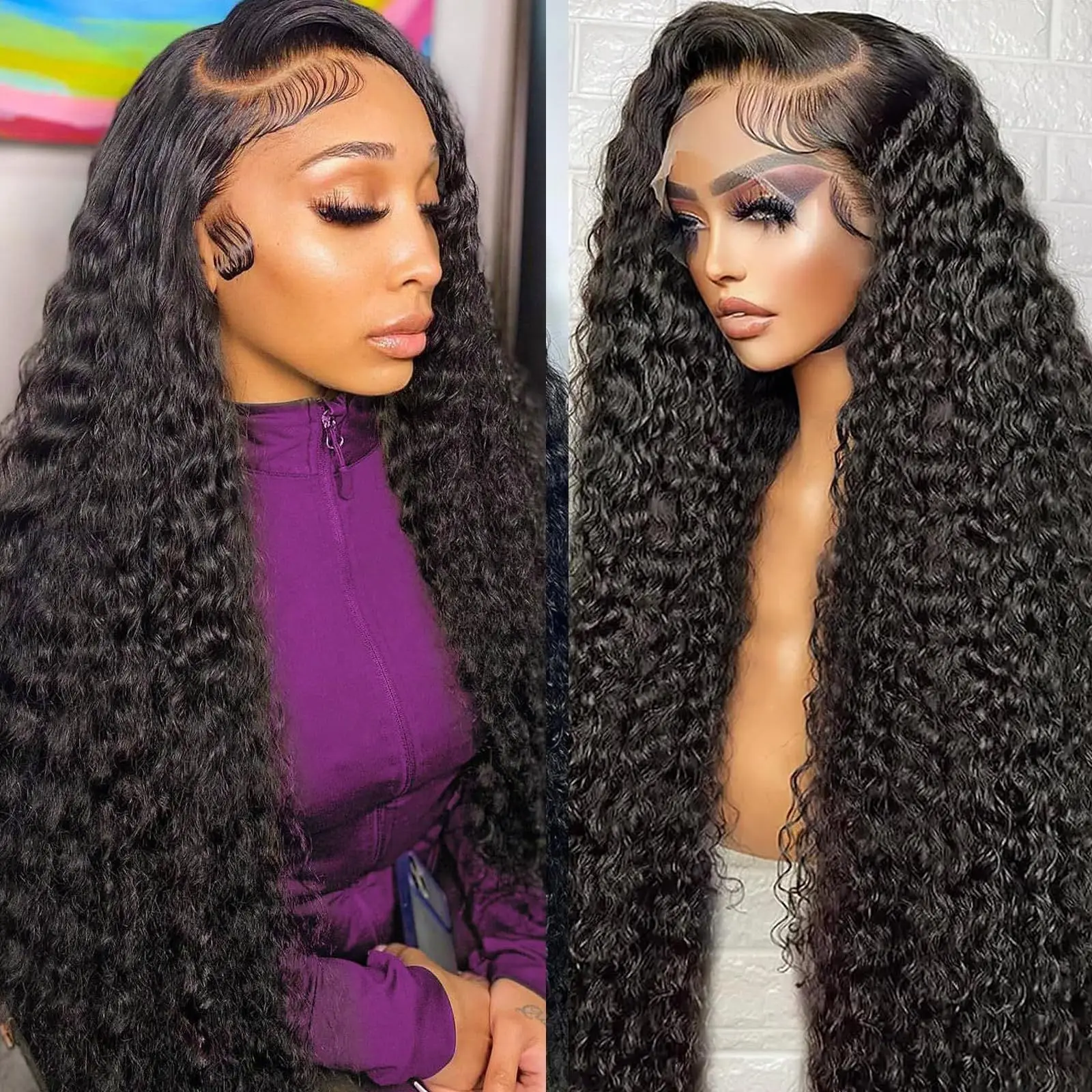 200 Gęstość 13X6 Hd Lace Frontal Wig 30 40 Inch 13x4 Curly Lace Front Human Hair Wig Hd Lace Wig Water Deep Wave Frontal Wigs