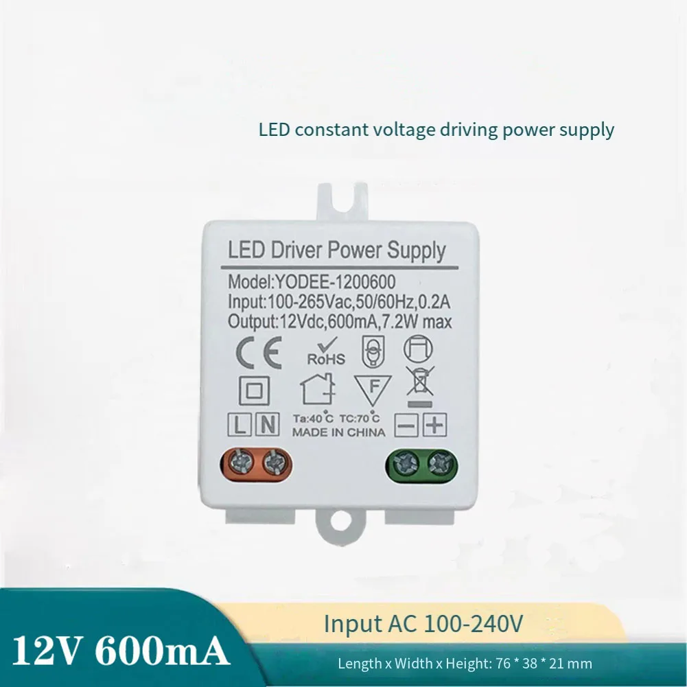 DC 12V 7.2W Drive Power Supply Constant Voltage LED Power Supply AC To DC Output Constant Voltage Power Supply