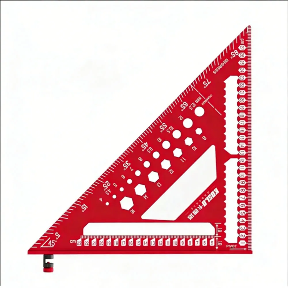 Woodworking Aluminum Alloy Triangle Gauges Measuring Gauging Tools High Precision Marker Angle Ruler Metric and Imperial