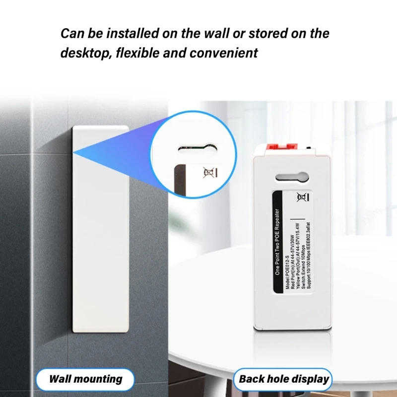 POE Splitter Extender da 1 a 2 porta 200 Mbps Strumento espansione della rete rapida