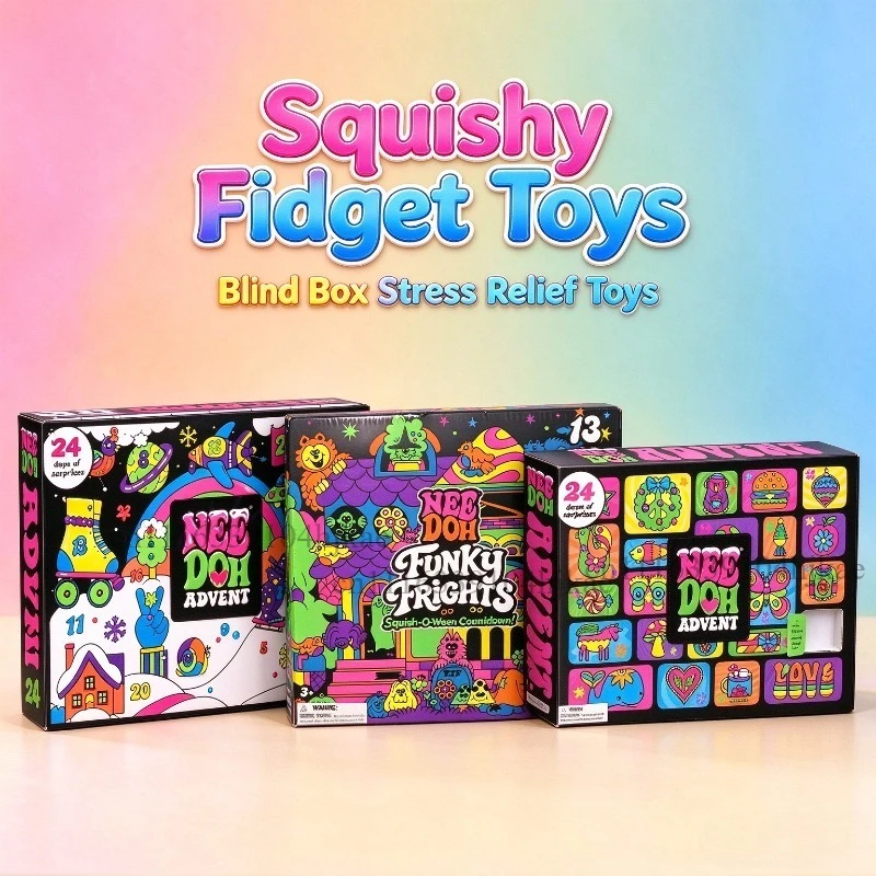 NeeDoh Fidget Toy Advent Calendar 24 Days Mystery Surprise Blind Box Stress Relief Squishy Toy Xmas Holiday Present view 2