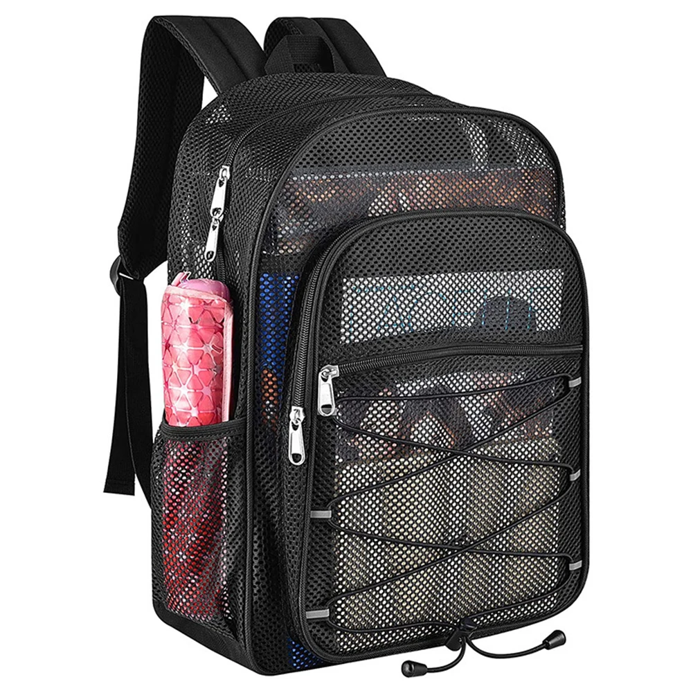

Сетчатый студенческий рюкзак, удобный плечевой ремень, сумка для фитнеса и тренировок, дышащая, многофункциональная для поездок на работу, плавания