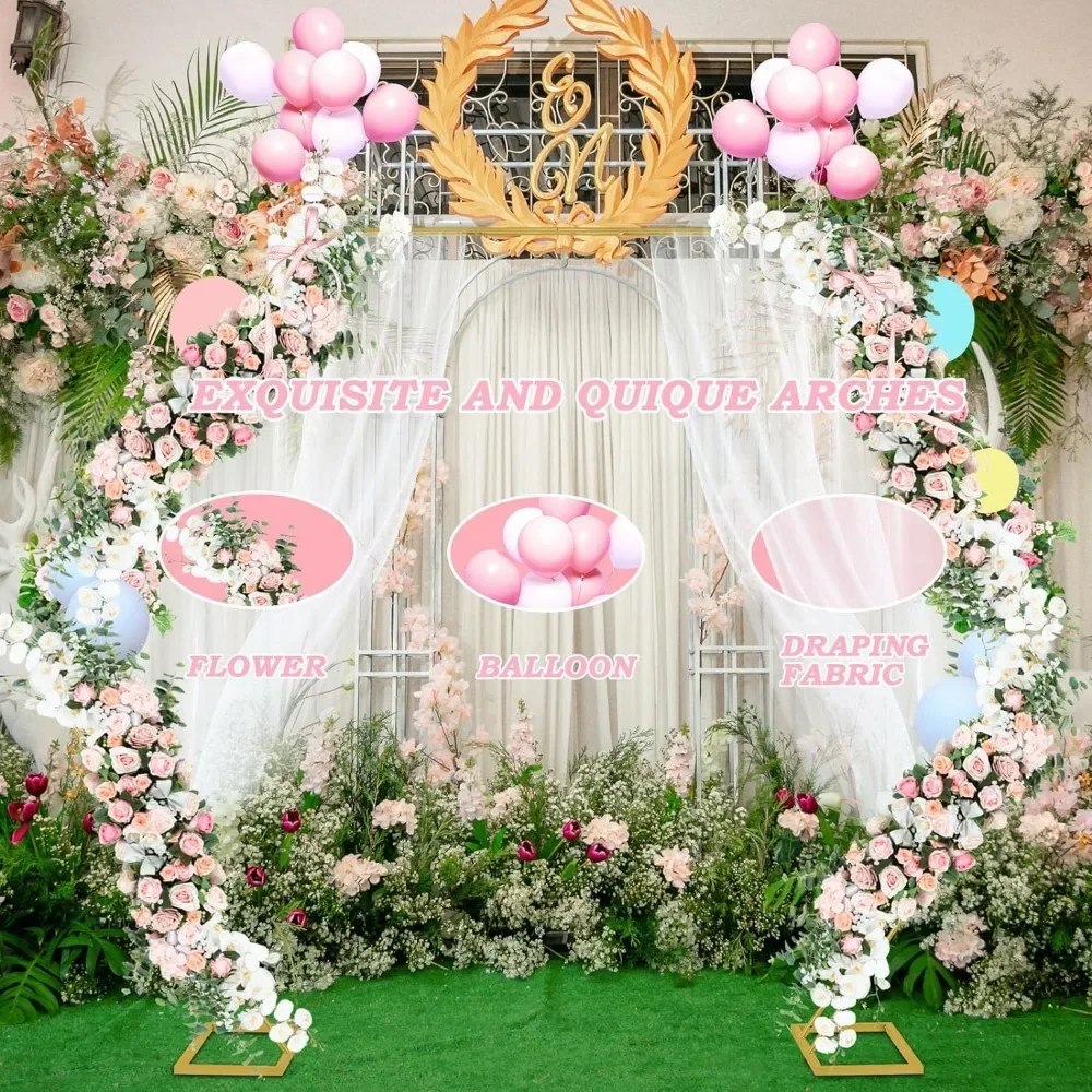 Imagem -03 - Suporte Heptagonal do Arco do Balão do Metal Casamento Arbor Backdrop Stand para Festa de Casamento do Jardim 7.2ft