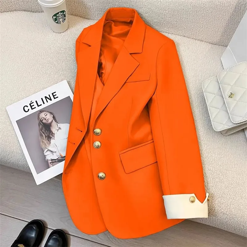 

Spring Autumn Women Leisure Long Sleeves Suit Coat Ladies Fashion Patchwork Blazer Jacket Korean Female Solid Color Tops Outwear