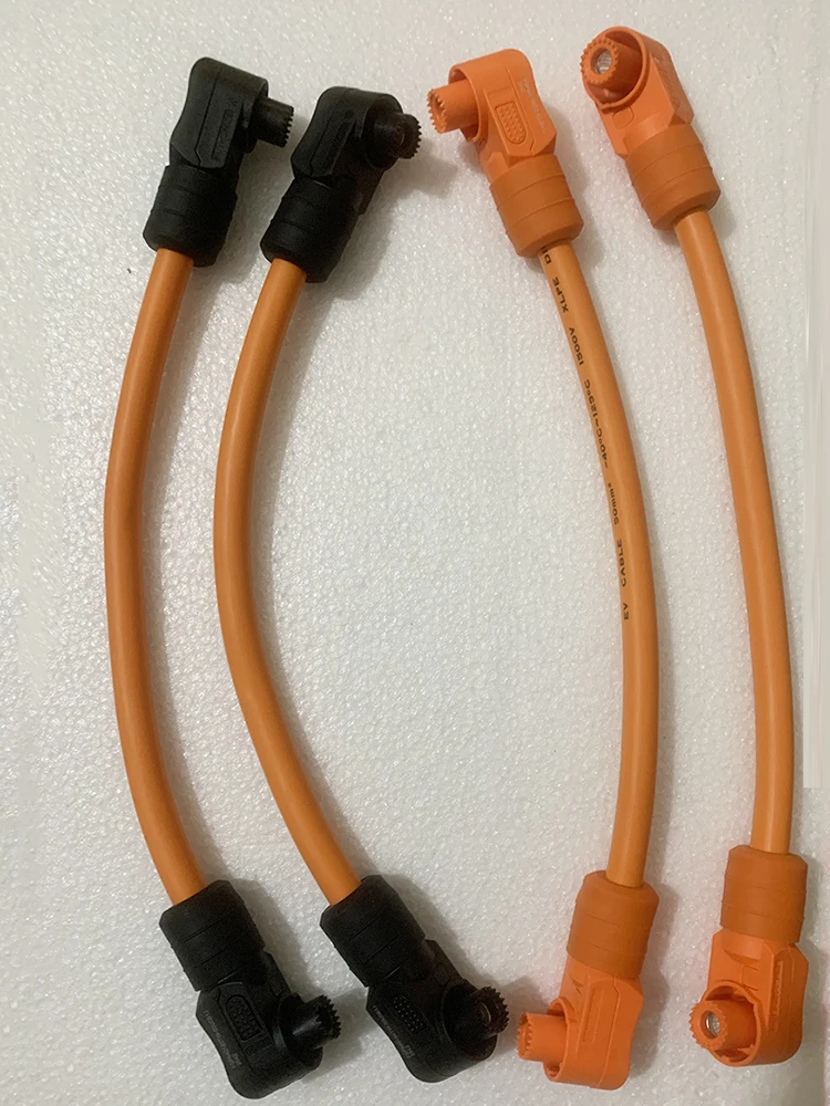 Seplos 200A Battery Storage Connector Cable 2M 30mm Elbow Power Connector for RV Household Parallel Connection Terminal