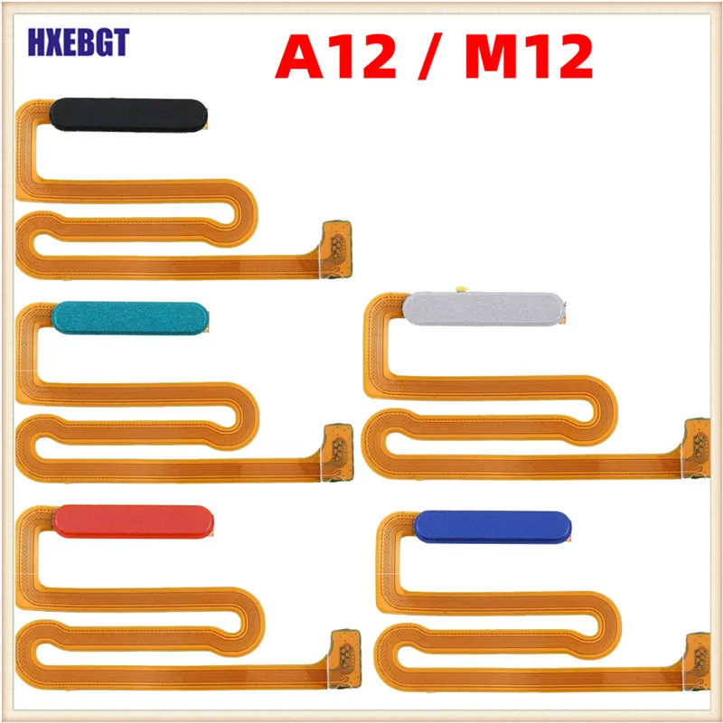 Home Button Flex Cable For Samsung Galaxy A12 M12 A125 M127 Fingerprint Touch ID Sensor With Power On Off  Side Key