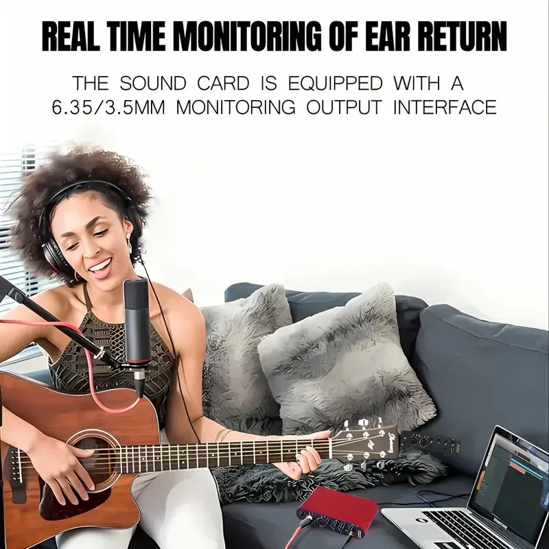 واجهة الصوت 24 بت 192 كيلو هرتز الخارجية Loopback USB كارت الصوت الغيتار تسجيل شاشة ستيريو Soundcard RED Studio