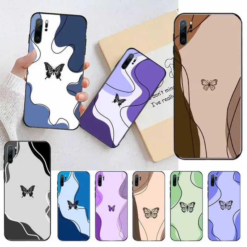 Abstract geometric Butterfly Phone Case For Huawei honor Mate 30 40 50 20 8 70 5 9 10 Pro P x i s y Lite nova