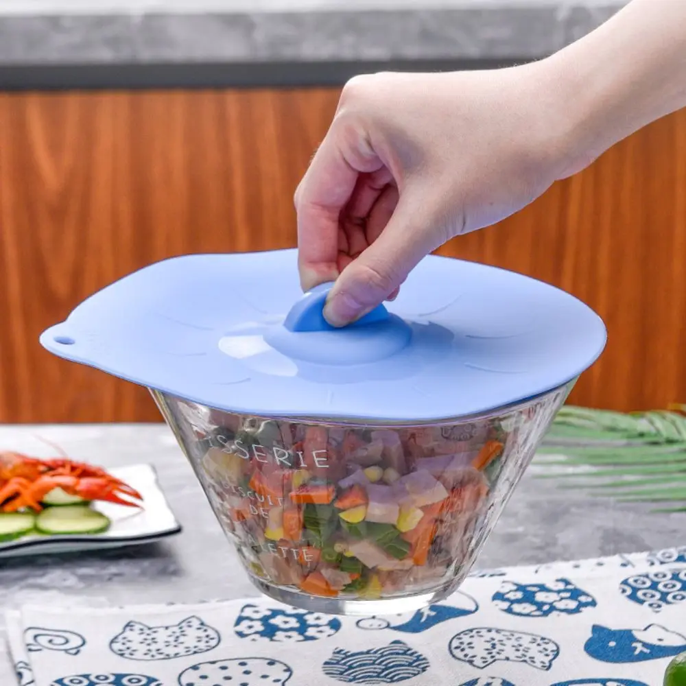 1pcs Silicone Fresh-keeping Lid Leak-proof Dust-proof Anti-spill Cover Easy To Clean Multifunctional Oil Cover Kitchen Gadget