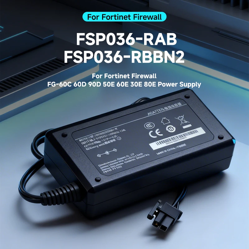 

12V 3A AC Adapter Charger for Fortigate Fortinet Firewall FG-60C 60D 90D 50E 60E 30E 80E, FSP036-RAB FSP036-RBBN2 Power Supply