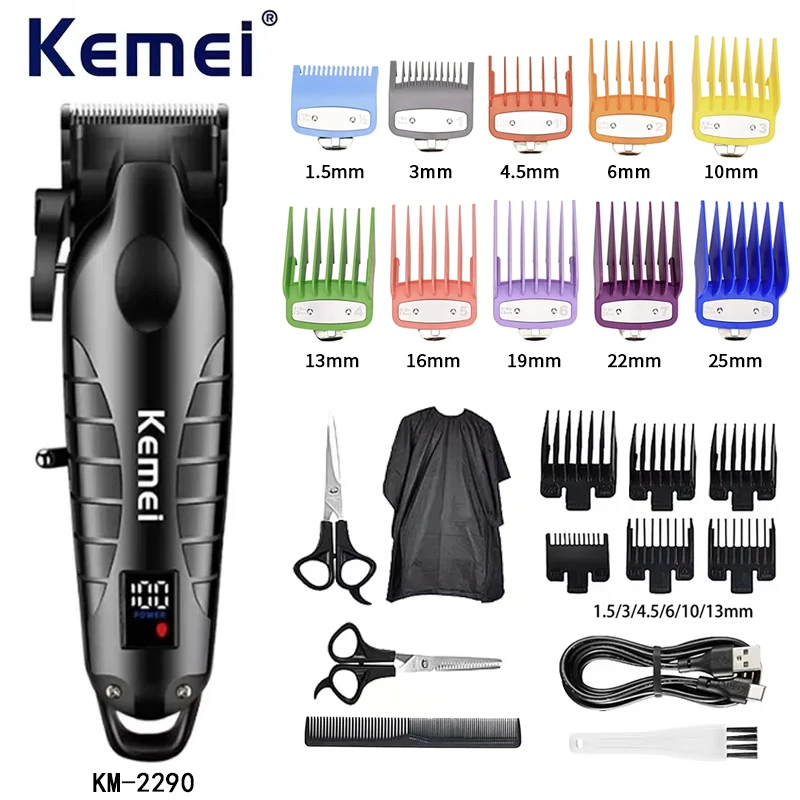 Hair Clipper Barber Blading Hair Cutting Machine Clipper Grooming Cordless Rechargeable Shaver for Men Km-2290 Km-032 Km-1102 view 2