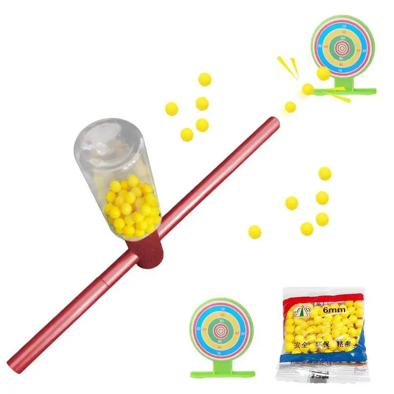 

Soft Pinball Launcher Outdoor Children Toys Small Ball Shooter Aluminum Alloy Tube Crafts Cracking Toys Pinball Tube Shoots Game