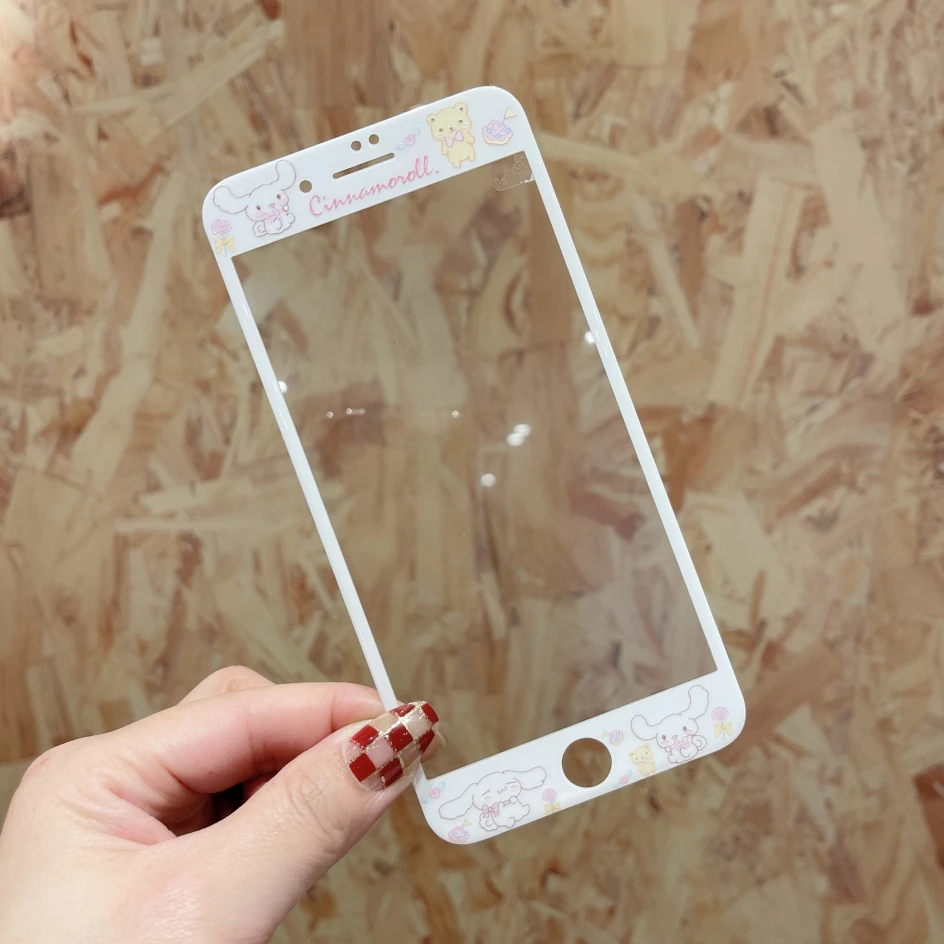 3D Full Cover Screen Protector For iPhone 6 6S 7 8 8Plus SE2020 2022 Tempered Glass Hello Kitty Melody Kuromi Cinnamoroll