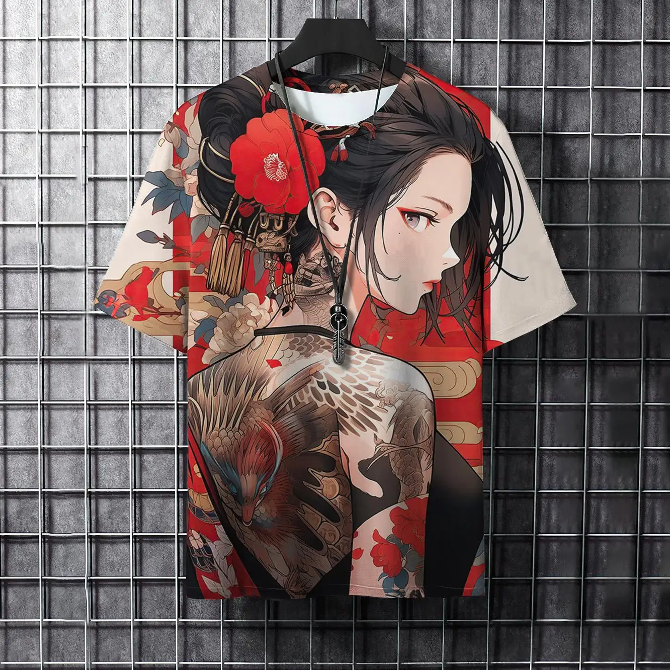 Cartoon Animal Men\'s T-shirt Cool Samurai Tattoo Graphic T Shirts Trend Casual Harajuku Streetwear 3D Printed Hip Hop Tees Tops