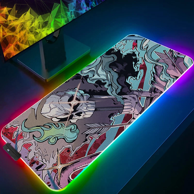 

RGB Mouse pad one piece Brook Computer Speed type carpet mat for e-sports players Laptop Keyboard LED Anime Mousepad Desk Mat
